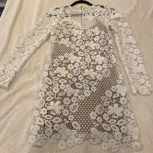 Self Portrait 3d floral mini dress in size 6.